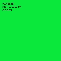 #0AE83B - Green Color Image