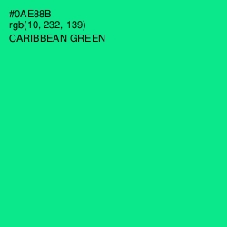 #0AE88B - Caribbean Green Color Image