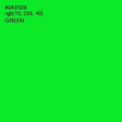 #0AE928 - Green Color Image