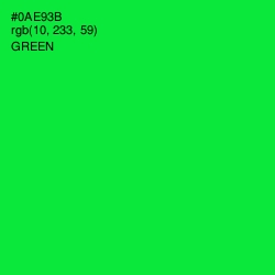 #0AE93B - Green Color Image