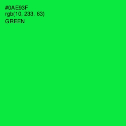 #0AE93F - Green Color Image