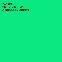 #0AE981 - Caribbean Green Color Image