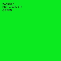 #0AEA1F - Green Color Image