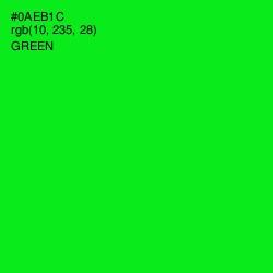 #0AEB1C - Green Color Image