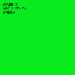 #0AEB1D - Green Color Image