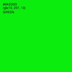 #0AED0D - Green Color Image