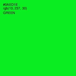#0AED1E - Green Color Image