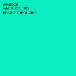 #0AEDC0 - Bright Turquoise Color Image