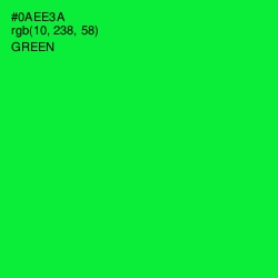 #0AEE3A - Green Color Image