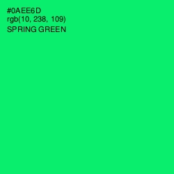 #0AEE6D - Spring Green Color Image