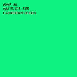 #0AF180 - Caribbean Green Color Image