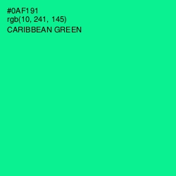 #0AF191 - Caribbean Green Color Image