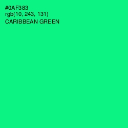 #0AF383 - Caribbean Green Color Image