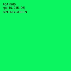 #0AF560 - Spring Green Color Image