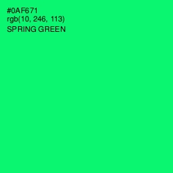 #0AF671 - Spring Green Color Image