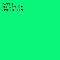 #0AF67B - Spring Green Color Image