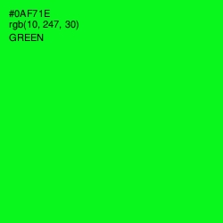 #0AF71E - Green Color Image