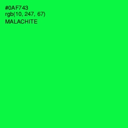#0AF743 - Malachite Color Image