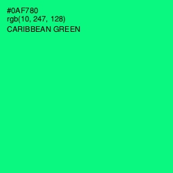 #0AF780 - Caribbean Green Color Image
