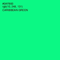 #0AF883 - Caribbean Green Color Image