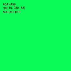 #0AFA58 - Malachite Color Image