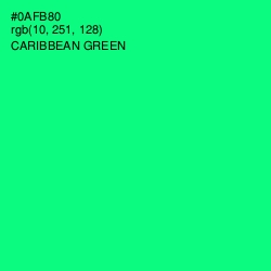 #0AFB80 - Caribbean Green Color Image