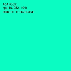 #0AFCC2 - Bright Turquoise Color Image