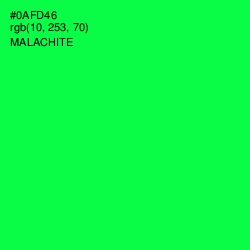 #0AFD46 - Malachite Color Image