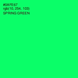 #0AFE67 - Spring Green Color Image