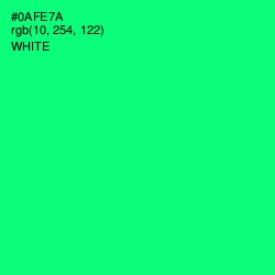 #0AFE7A - Spring Green Color Image
