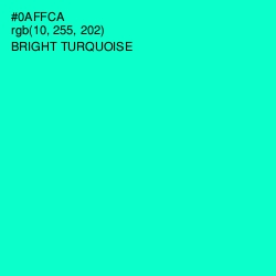 #0AFFCA - Bright Turquoise Color Image