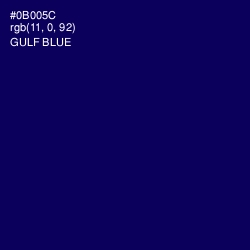 #0B005C - Gulf Blue Color Image