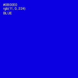 #0B00E0 - Blue Color Image