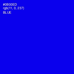 #0B00ED - Blue Color Image