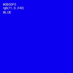 #0B00F0 - Blue Color Image