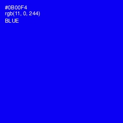 #0B00F4 - Blue Color Image