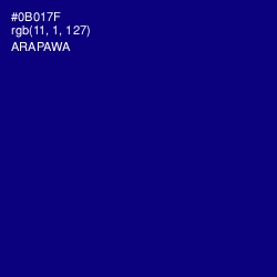 #0B017F - Arapawa Color Image