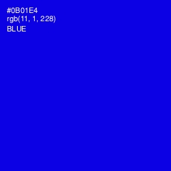 #0B01E4 - Blue Color Image