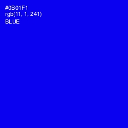 #0B01F1 - Blue Color Image