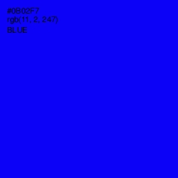 #0B02F7 - Blue Color Image