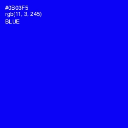 #0B03F5 - Blue Color Image