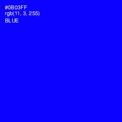 #0B03FF - Blue Color Image