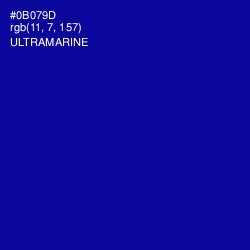 #0B079D - Ultramarine Color Image