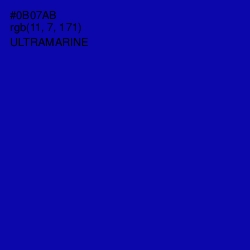 #0B07AB - Ultramarine Color Image