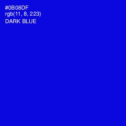 #0B08DF - Dark Blue Color Image