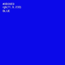 #0B09E9 - Blue Color Image