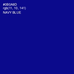 #0B0A8D - Navy Blue Color Image