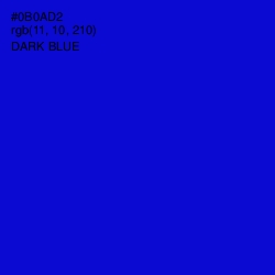 #0B0AD2 - Dark Blue Color Image