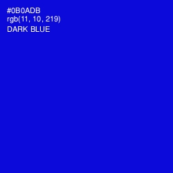#0B0ADB - Dark Blue Color Image