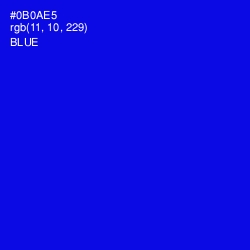 #0B0AE5 - Blue Color Image